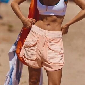 FP Movement Timko Shorts in Peach Women’s Size Large Athletic Summer Shorts NWOT
